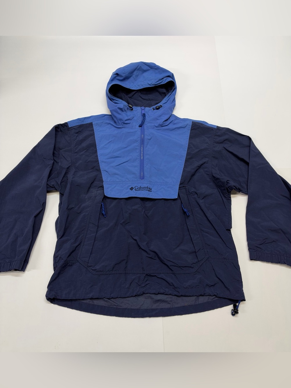 Columbia Navy and Royal Blue Hooded Pullover Jacket